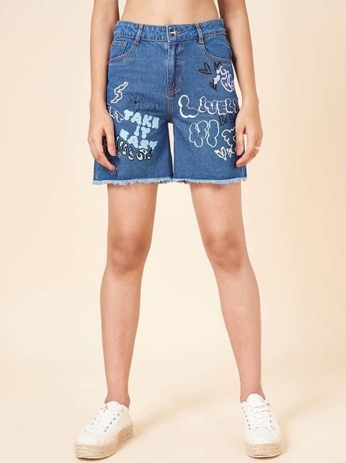 Coolsters by Pantaloons Kids Blue Cotton Printed Shorts