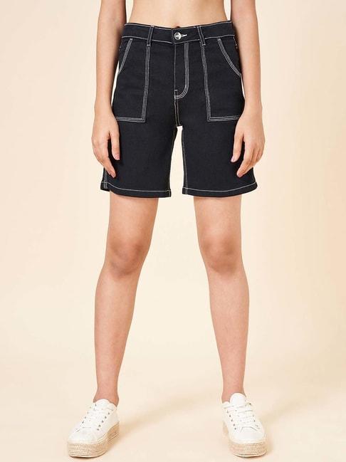 coolsters-by-pantaloons-kids-jet-black-cotton-regular-fit-shorts
