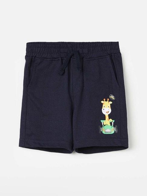 juniors-by-lifestyle-navy-cotton-printed-shorts