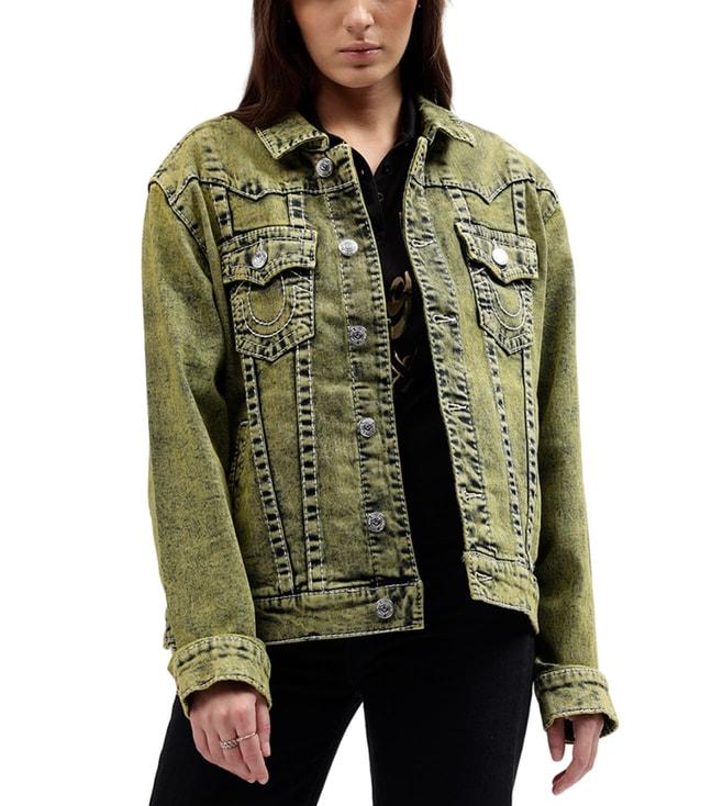 True Religion Green Fashion Regular Fit Denim Jacket