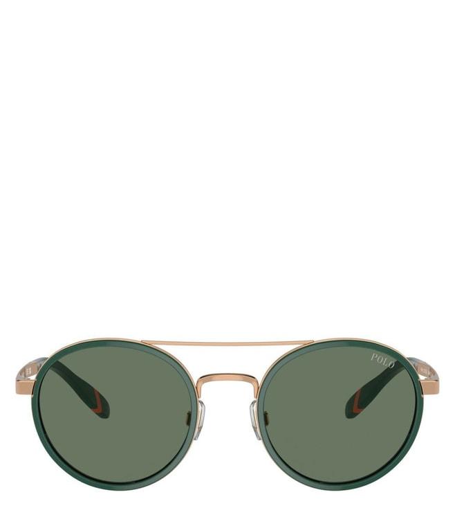 Ralph Lauren 0PH315094497153 Green UV Protected Aviator Sunglasses for Men