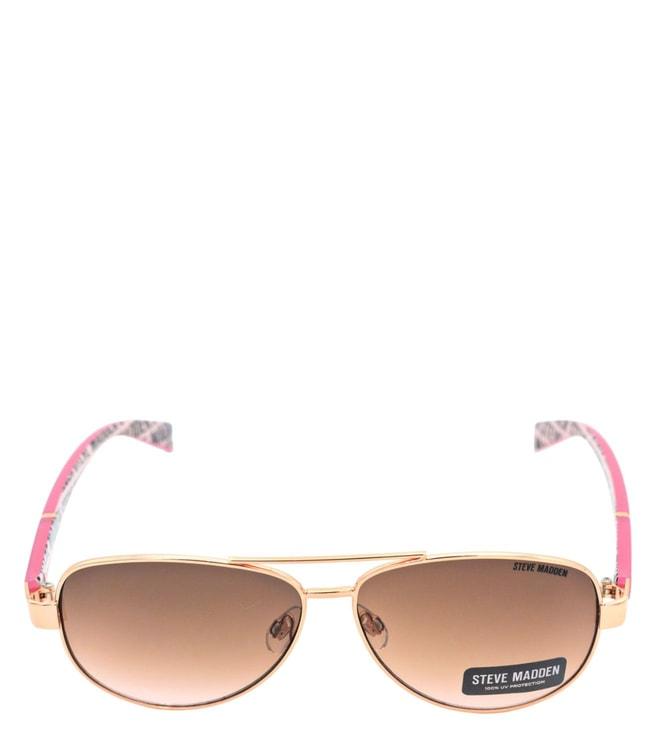 Steve Madden X17023 Brown UV Protected Aviator Sunglasses for Women