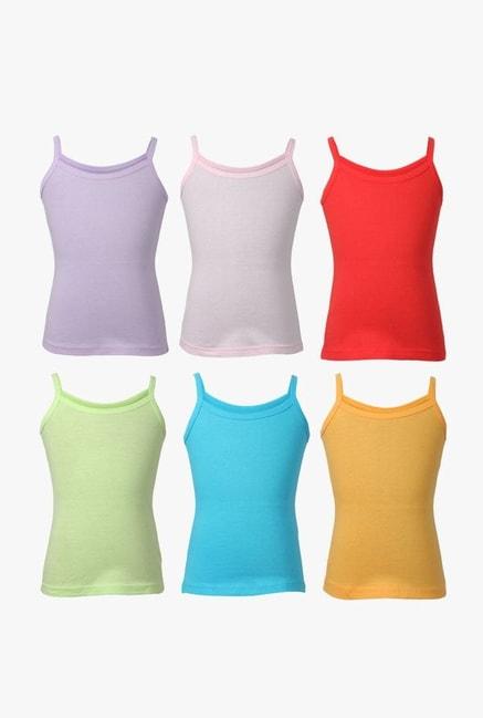 Bodycare Kids Multicolor Solid Camisole (Pack of 6)