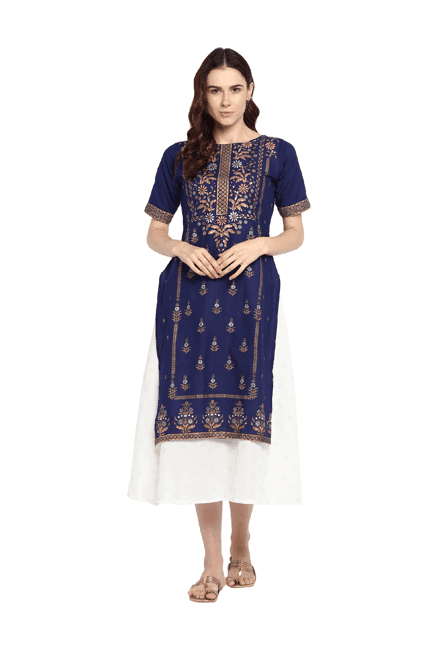 ahalyaa-navy-printed-cotton-kurta-dress