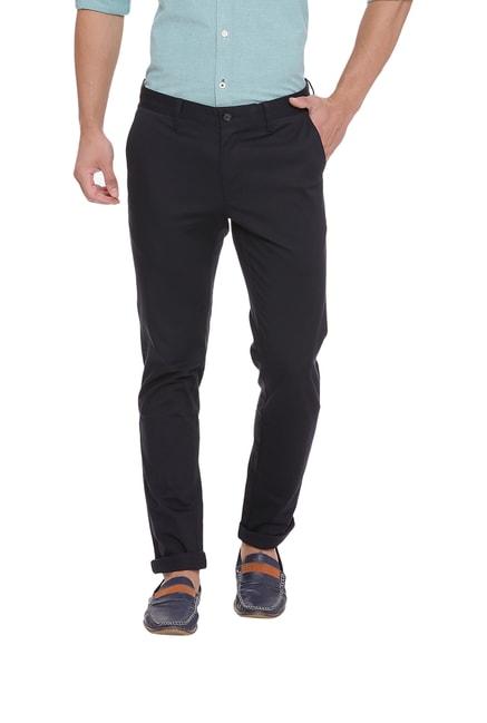 Basics Black Tapered Fit Trousers