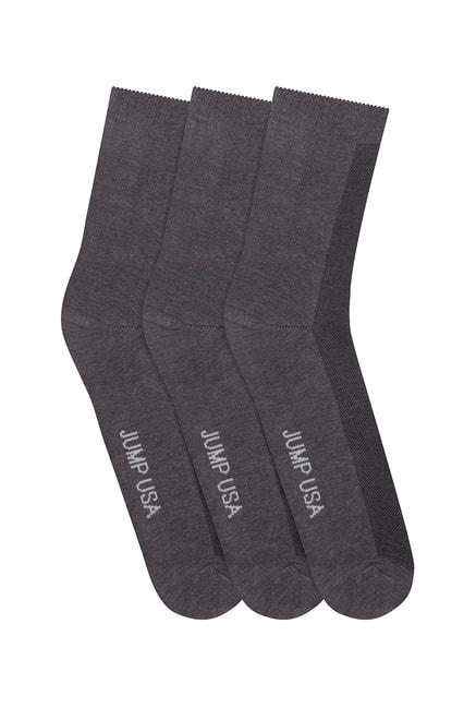 jump-usa-grey-calf-lenght-socks---pack-of-3