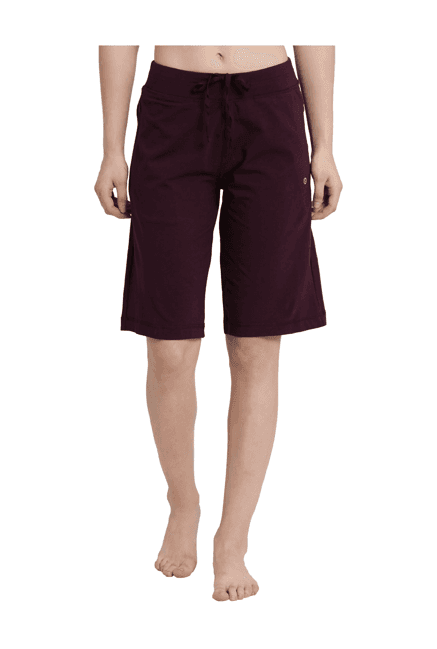 Enamor Purple Cotton Shorts