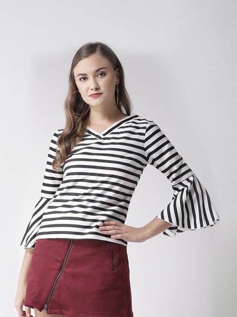 style-quotient-white-&-black-striped-top