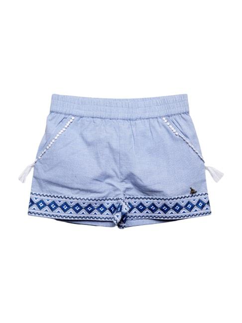 Cherry Crumble By Nitt Hyman Kids Blue Cotton Embroidered Short