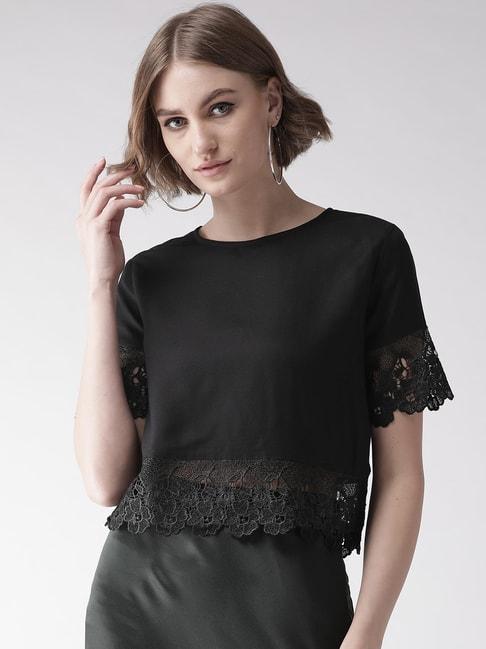 Style Quotient Black Lace Top