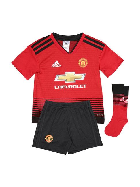 adidas-kids-mufc-h-mini-real-red-&-black-printed-jersey-set-with-one-pair-of-socks