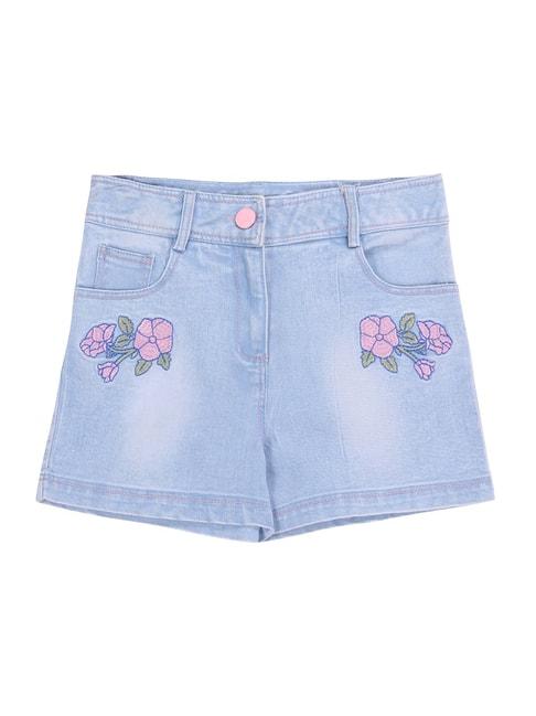Cutecumber Blue Embroidery Shorts