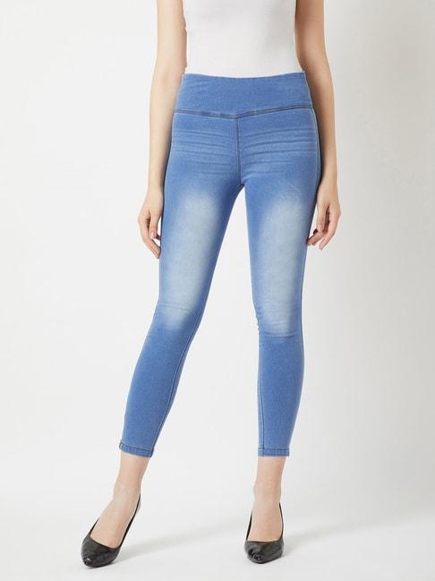 Miss Chase Light Blue Cotton Jeggings