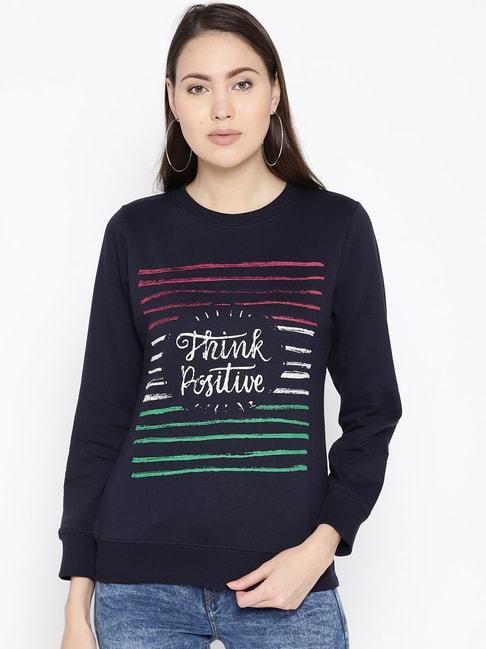 Cayman Navy Printed Sweatshirt