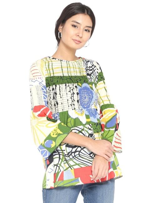 Style Quotient Yellow & Green Cotton Printed Tunic