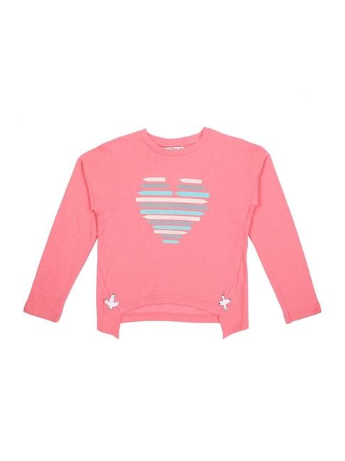 Gini & Jony Kids Pink Printed Sweatshirt