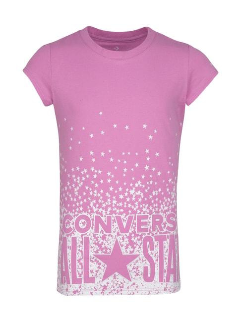 Converse Kids Peony Pink Cotton Printed T-Shirt