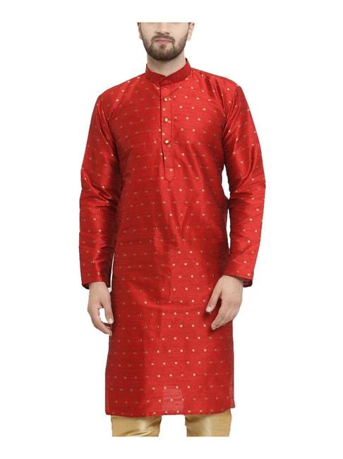 Sojanya Red Regular Fit Embellished Kurta