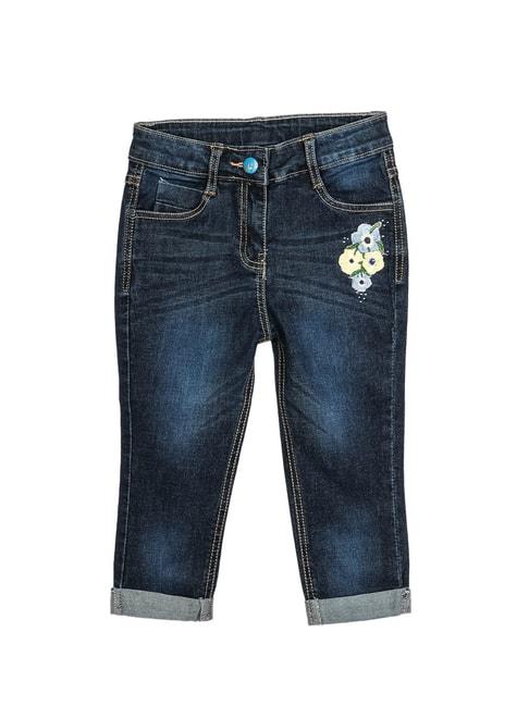 Peppermint Kids Blue Embroidered Jeans