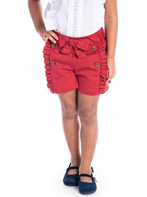 Cherry Crumble By Nitt Hyman Kids Red Cotton Shorts