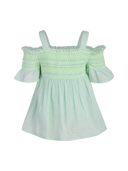 A Little Fable Kids Mint Embroidered Top