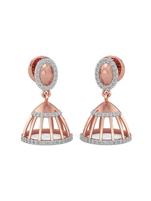 Joyalukkas 18k Rose Gold & Diamond Jhumki Earrings
