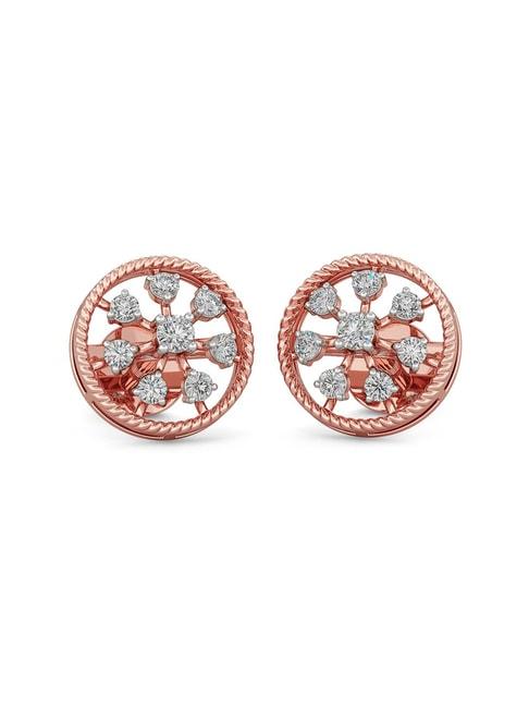 Joyalukkas 18k Rose Gold & Diamond Stud Earrings