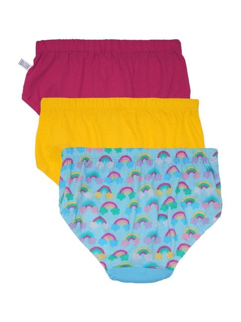 D'chica Kids Multicolor Cotton Printed Panties - Pack of 3