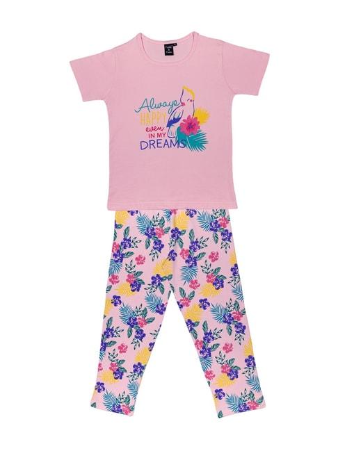 Todd N Teen Kids Pink Cotton Graphic Print T-Shirt & Pants