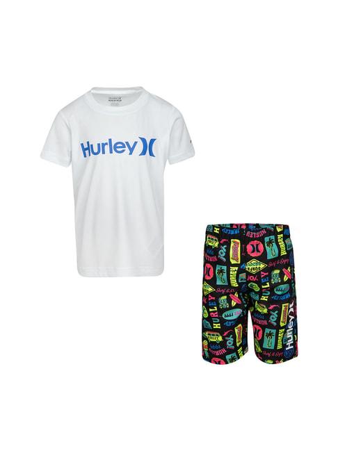 Hurley Kids Multicolor Printed T-Shirt with Shorts