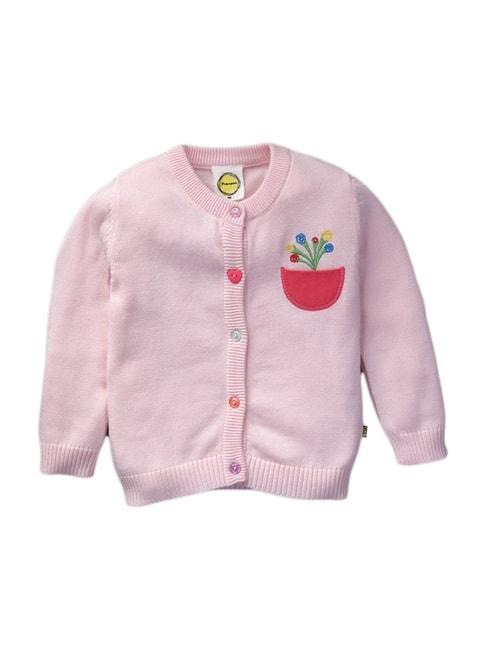 Pranava Kids Baby Pink Cotton Patch Work Sweater
