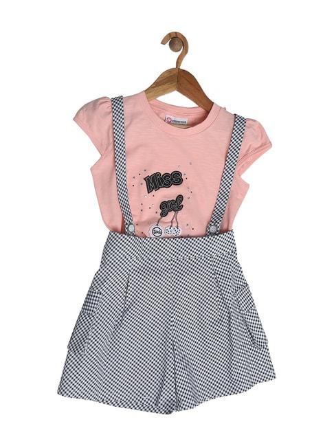 Peppermint Kids Multicolor Checks Top with Dungaree