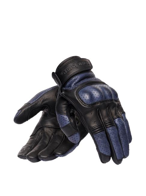 Royal Enfield Navy & Black Leather Gloves - XL