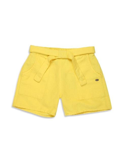 Elle Kids Yellow Mid Rise Shorts