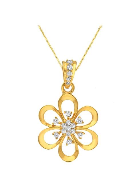 Malabar Gold and Diamonds 22k Floral Gold Pendant without Chain for Women
