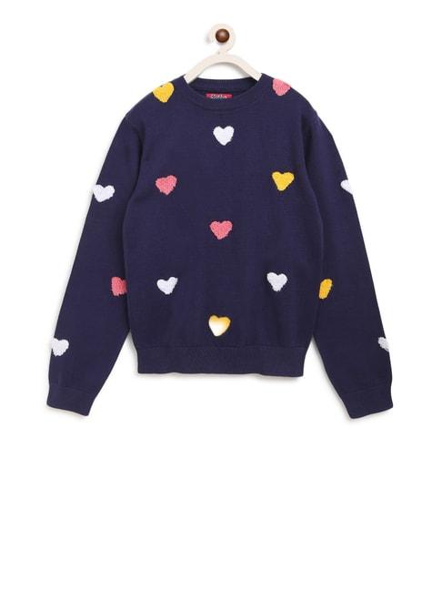 Natilene Kids Navy Printed Sweater