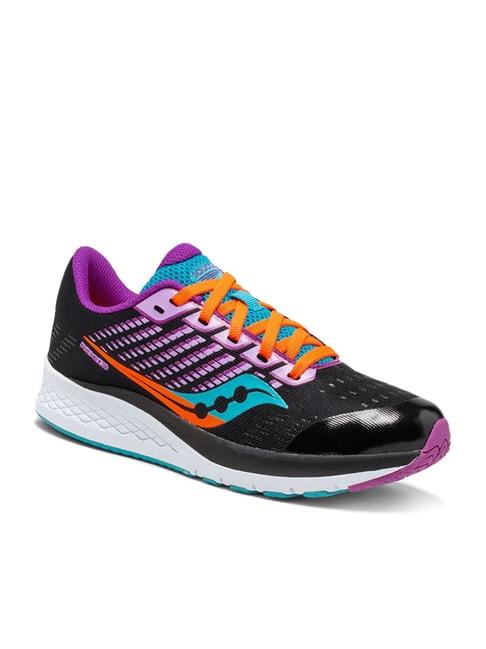 saucony-girl's-ride-13-black-pink-running-shoes