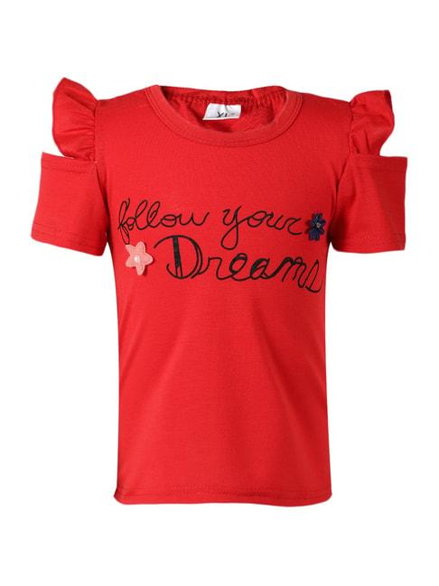 Passion Petals Kids Red Cotton Printed Top