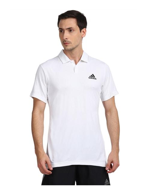 Adidas H.RDY White Self Design Polo T-Shirt
