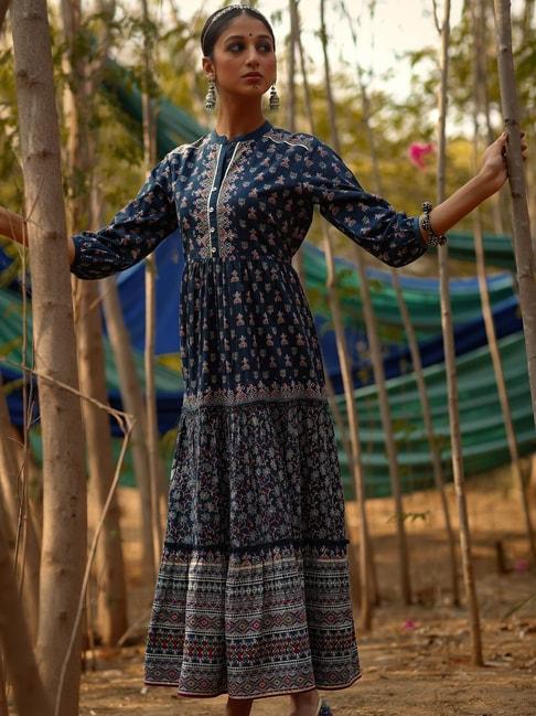 Juniper Women'S Indigo Cambric Printed Dress