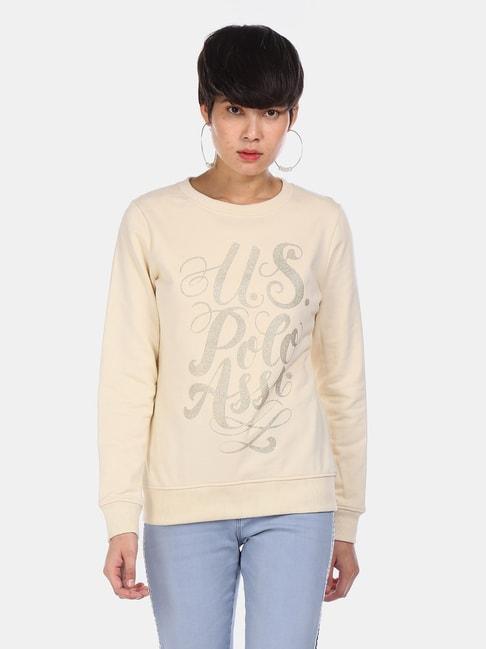 U.S. Polo Assn. Beige Printed Sweatshirt