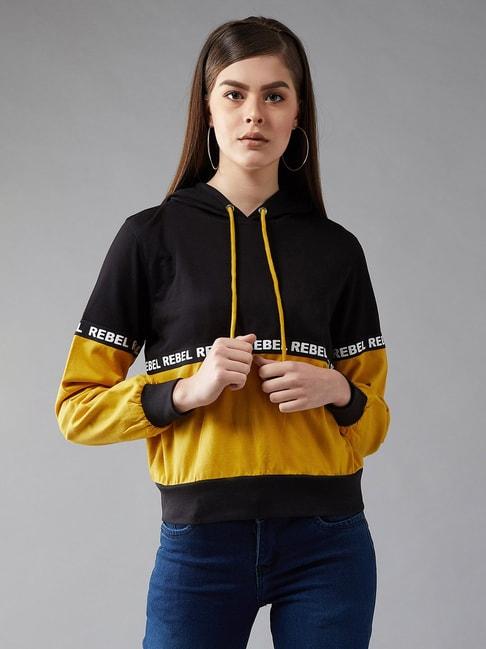 dolce-crudo-black-&-yellow-graphic-print-sweatshirt
