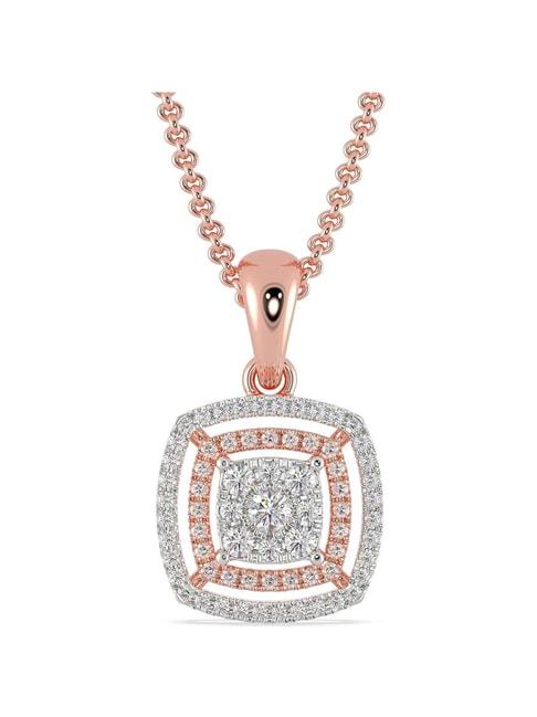 Malabar Gold and Diamonds 18k Rose Gold & Diamond Mine Pendant without Chain for Women