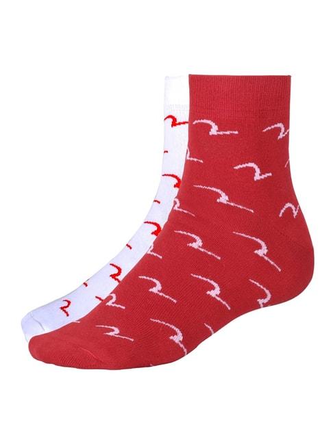 spykar-red-&-white-printed-socks---pack-of-2