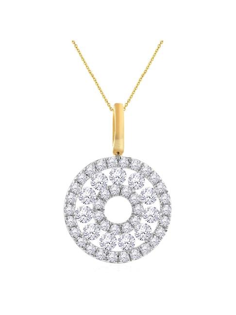 Malabar Gold and Diamonds 18k Gold & Diamond Mine Geometric Pendant without Chain for Women
