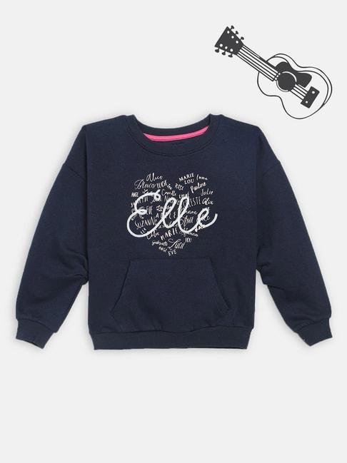 Elle Kids Navy Logo Print Sweatshirt