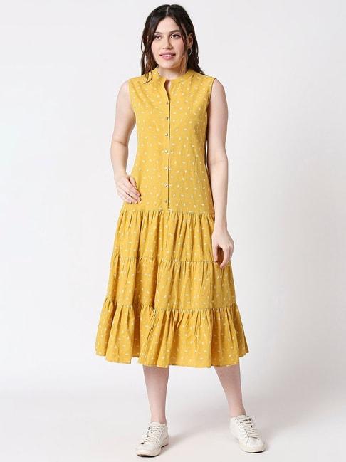 terquois-classic-low-torso-tiered-printed-flowy-dress