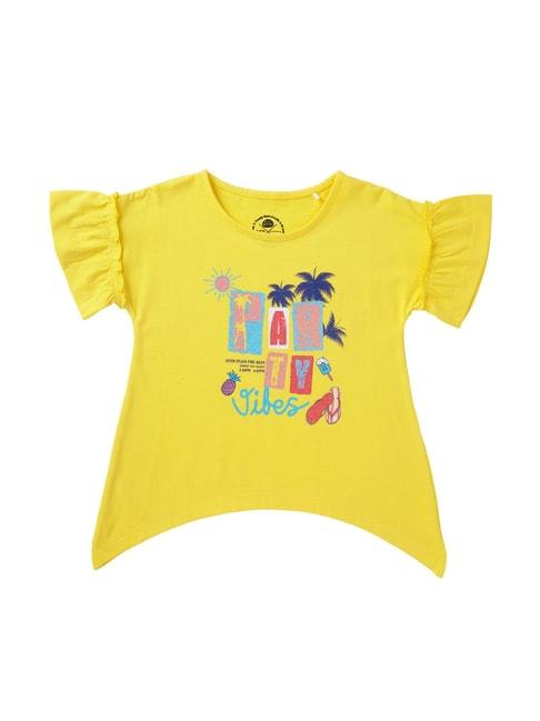 Cub McPaws Kids Yellow Printed  Top