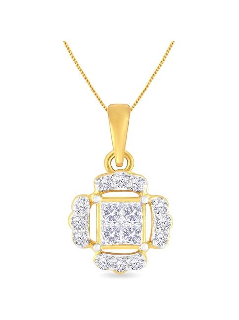 Malabar Gold and Diamonds 18k Gold & Diamond Mine Pendant without Chain for Women