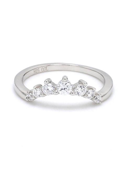 925 Silver AAA Grade American Diamond Wishbone Promise Ring for Women & Girls